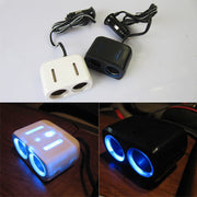 シガーソケット 車用 ソケット分配器 ２連 LED付き カーアクセサリ カーチャージャー増設 充電用