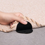 面ファスナー 5枚セット 粘着式 貼り付け 長方形 四角 丸 ラウンド マジック テープ 多用途 DIY めくれ防止 ずれ防止 固定 敷き物 カバー 便利グッズ ブラック ホワイト