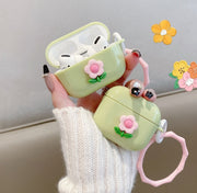 イヤホンケースカバー ストラップ付き AirPods Pro 第1世代 第2世代 第3世代 エアポッズ 保護ケース フラワー お花 シンプル 傷防止 保護 充電可能 おしゃれ かわいい 通勤 通学 お出かけ 持ち運び エアーポッズ イヤホン用アクセサリー