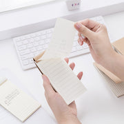 メモ帳 クラフト紙 ポータブルメモ ミニサイズ TODOリスト 無地 罫線 方眼 文房具 文具 ミニノート 携帯 持ち歩き 持ち運び 縦長 書きやすい シンプル おしゃれ 便利グッズ かわいい 茶