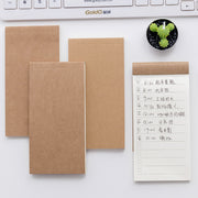 メモ帳 クラフト紙 ポータブルメモ ミニサイズ TODOリスト 無地 罫線 方眼 文房具 文具 ミニノート 携帯 持ち歩き 持ち運び 縦長 書きやすい シンプル おしゃれ 便利グッズ かわいい 茶