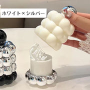 綿棒ケース コットンケース 蓋付き フタ付き  ラウンド ツイスト ドーナツ型 メイク道具 収納ケース ケース 小物入れ コットン収納 綿棒収納 糸ようじ 片づけ まとめ 整理整頓 洗面所 卓上収納 防塵 防水 防汚 お洒落