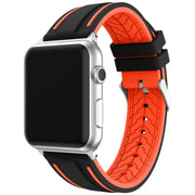 AppleWatch用交換バンド 腕時計用ベルト メンズ スポーティ シリコン スポーツ ブラック 黒 ライン レディース 男女兼用 防水 耐水 付け替え かっこいい おしゃれ