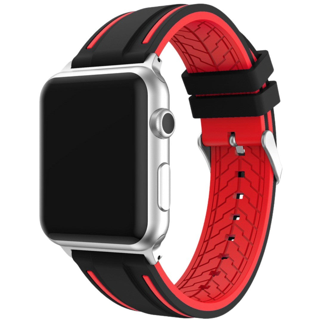 AppleWatch用交換バンド 腕時計用ベルト メンズ スポーティ シリコン スポーツ ブラック 黒 ライン レディース 男女兼用 防水 耐水 付け替え かっこいい おしゃれ