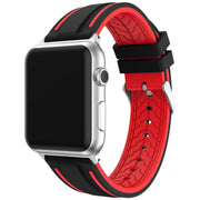 AppleWatch用交換バンド 腕時計用ベルト メンズ スポーティ シリコン スポーツ ブラック 黒 ライン レディース 男女兼用 防水 耐水 付け替え かっこいい おしゃれ