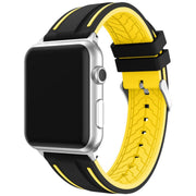 AppleWatch用交換バンド 腕時計用ベルト メンズ スポーティ シリコン スポーツ ブラック 黒 ライン レディース 男女兼用 防水 耐水 付け替え かっこいい おしゃれ