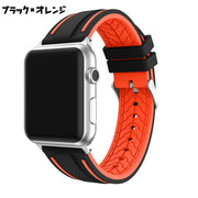 AppleWatch用交換バンド 腕時計用ベルト メンズ スポーティ シリコン スポーツ ブラック 黒 ライン レディース 男女兼用 防水 耐水 付け替え かっこいい おしゃれ