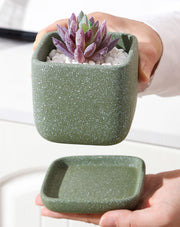 植木鉢 フラワーポット 陶器 スクエア 四角 観葉植物 多肉植物 園芸 ガーデニング 屋内 屋外 シンプル