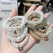 ビーズシュシュ ヘアゴム 髪留め レディース 女性用 フェイクパール ヘアアクセサリー 髪ゴム まとめ髪 髪飾り ヘアアレンジ おしゃれ かわいい