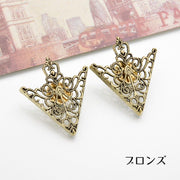タックピン 2個セット ピンブローチ ピンバッチ 襟 レディース アクセサリー 透かし彫り ゴールドカラー ブロンズカラー レトロ調 シンプル かわいい 可愛い おしゃれ 女性用 婦人用 プレゼント ギフト 贈り物 ファッション小物 雑貨