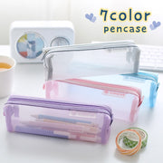 ペンケース 筆箱 ペン入れ 鉛筆入れ ユニセックス メッシュ 半透明 中が見える 小物入れ ふでばこ ファスナー シンプル おしゃれ かわいい オフィス 会社 中学 高校 小学校 大学生 社会人 レディース 女性 メンズ 男性 男女兼用
