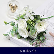 造花 アーティフィシャルフラワー ブーケ 花束 アートフラワー イミテーションフラワー フェイクフラワー ホワイト ピンク ブルー インテリア雑貨 装飾小物 ホワイト ピンク イエロー パープル ブルー