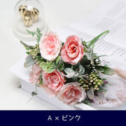 造花 アーティフィシャルフラワー ブーケ 花束 アートフラワー イミテーションフラワー フェイクフラワー ホワイト ピンク ブルー インテリア雑貨 装飾小物 ホワイト ピンク イエロー パープル ブルー