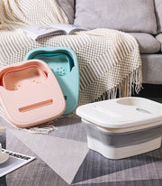フットバス 足湯バケツ 折りたたみ式 蓋付き リラクゼーション用品 フットスパ 足温器 足湯 立ち仕事 デスクワーク 足裏 あたため コンパクト リラックス スパ気分
