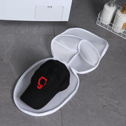 帽子用洗濯ネット キャップ用洗濯ネット 洗濯用品 洗濯グッズ ランドリー用品 ランドリーグッズ 野球帽用 ジッパー チャック 立体縫製 ブルー ホワイト シンプル