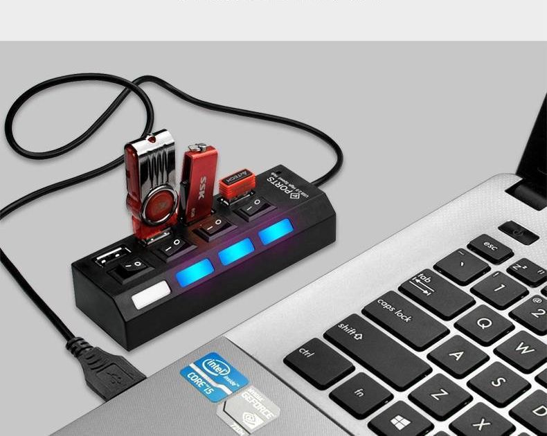 USBハブ USB2.0 HUB 4ポート 7ポート スイッチ付き 商品画像2