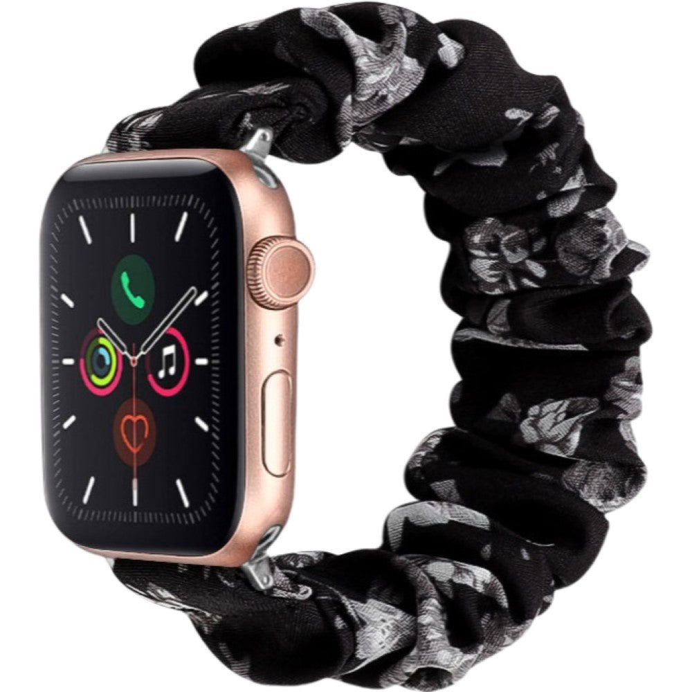 腕時計用ベルト アップルウォッチ用 スマートウォッチ用 シュシュタイプ 布製 レディース ブラック×グレー バリエーション画像