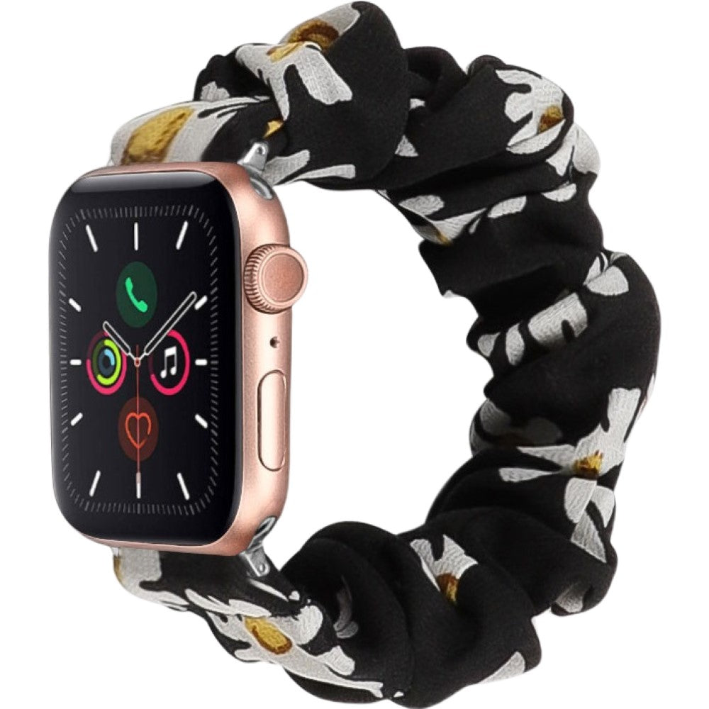 腕時計用ベルト アップルウォッチ用 スマートウォッチ用 シュシュタイプ 布製 レディース ブラック×ホワイト バリエーション画像