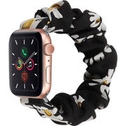 腕時計用ベルト アップルウォッチ用 スマートウォッチ用 シュシュタイプ 布製 レディース 女性 着せ替え 交換ベルト 付け替え series 7 6 5 4 3 2 1 SE 38mm 40mm 41mm 42mm 44mm 45mm おしゃれ かわいい 花柄 ラメ ドット柄 水玉 ヒョウ柄 レインボー カラフル スタイリッシュ 伸縮性 カジュアル メンテナンス 修理交換用品