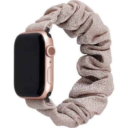 腕時計用ベルト アップルウォッチ用 スマートウォッチ用 シュシュタイプ 布製 レディース マスタード×ゴールド バリエーション画像