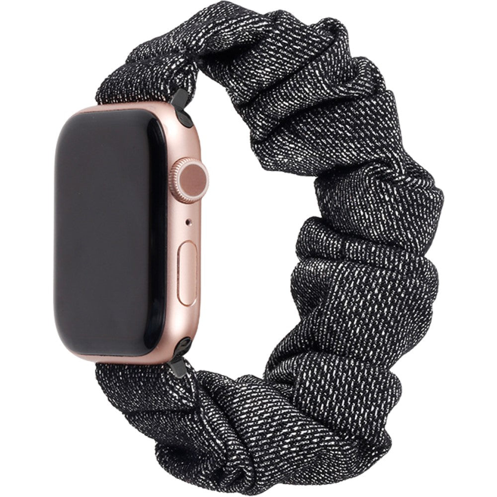 腕時計用ベルト アップルウォッチ用 スマートウォッチ用 シュシュタイプ 布製 レディース シルバー×ゴールド バリエーション画像