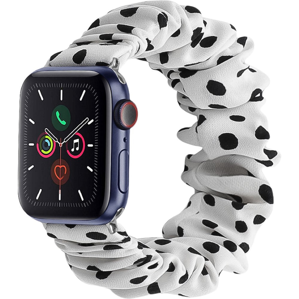 腕時計用ベルト アップルウォッチ用 スマートウォッチ用 シュシュタイプ 布製 レディース ホワイト×ドット バリエーション画像