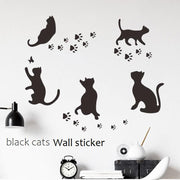 ウォールステッカー ウォールシール 壁用ステッカー 黒猫 キャット 壁紙シール DIY リビング 子供部屋 寝室 キッチン 模様替え 可愛い おしゃれ モノトーン