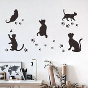 ウォールステッカー ウォールシール 壁用ステッカー 黒猫 キャット 壁紙シール DIY リビング 子供部屋 寝室 キッチン 模様替え 可愛い おしゃれ モノトーン