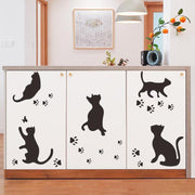 ウォールステッカー ウォールシール 壁用ステッカー 黒猫 キャット 壁紙シール DIY リビング 子供部屋 寝室 キッチン 模様替え 可愛い おしゃれ モノトーン