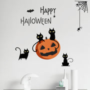 ウォールステッカー ハロウィン かぼちゃ クロネコ ねこ Halloween 子供部屋 壁 壁紙シール パーティ イベント インテリア 飾りつけ かわいい おしゃれ