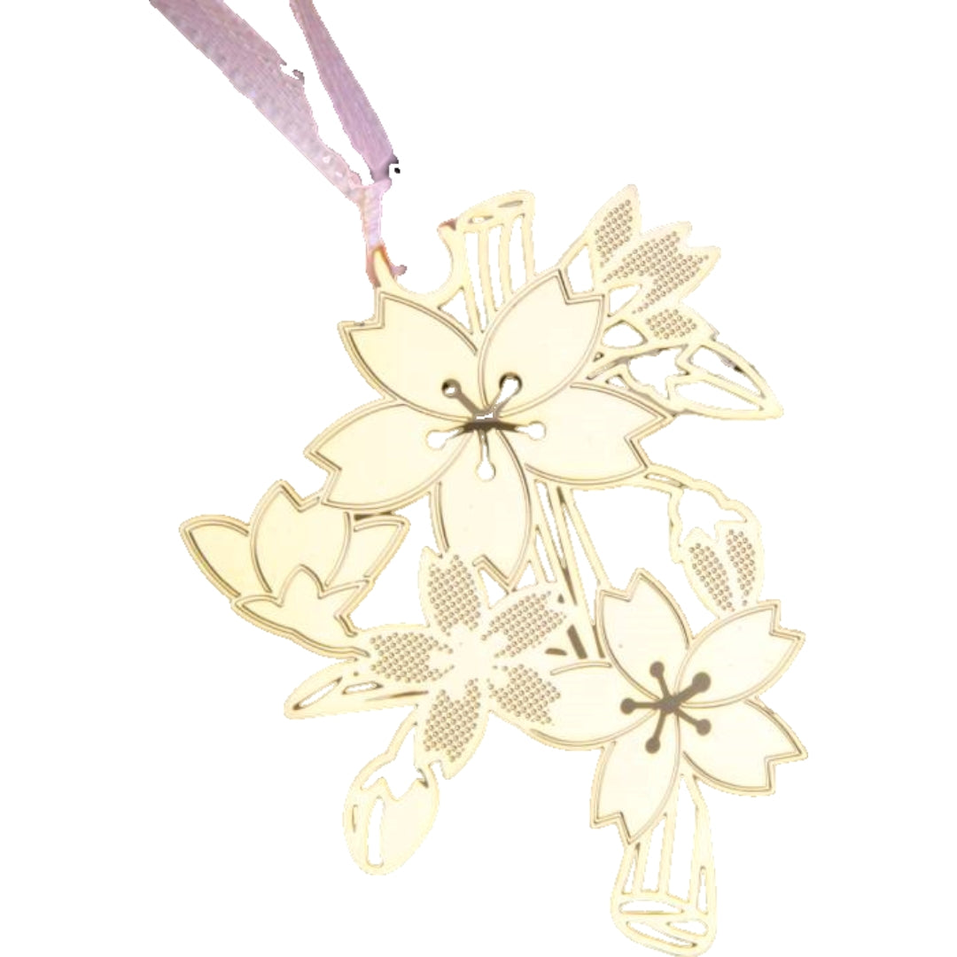 しおり ブックマーク ブックマーカー 栞 桜柄 透かし模様 和柄 和風 ゴールドカラー 金属製 ギフト プレゼント おしゃれ 文房具 雑貨 ステーショナリー