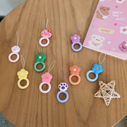 スマホリング リングストラップ スマートフォン かわいい 花 ストラップ スマホ 肉球 落下防止 リングホルダー 携帯ストラップ