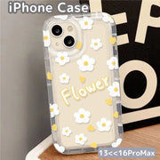 iPhoneケース iPhoneカバー スマホケース スマホカバー フラワー 花 白 ハート クリア 半透明 透け感 背面保護 傷防止 汚れ防止 おしゃれ スマートフォン アイフォン かわいい