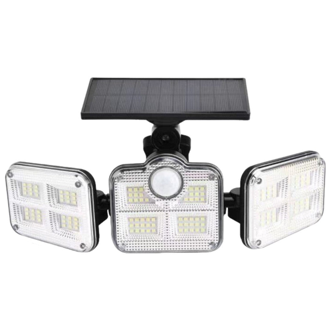 ソーラーガーデンライト 人感センサーライト LED 防犯 自動点灯消灯 IP65防水 壁掛け 分離式 屋外 玄関 庭 駐車場 廊下 軒先 リチウム 外灯 昼光色 太陽光発電 ソーラー充電式 3灯式 照明角度270度 リモコン付き