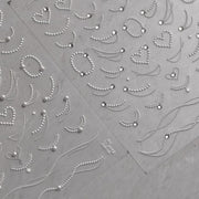 ネイルシール ネイルステッカー 1枚 ネイルアート セルフネイル デコパーツ 貼るだけ簡単 ラインストーン パール風 ビジュー