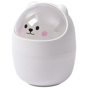 ゴミ箱 ダストボックス ネコ クマ 卓上 蓋つき フタ付き 洗面 化粧台 ミニサイズ 小型 かわいい キッズ キュート メイク台 食卓 ベッドサイド オヤツタイム 動物 アニマル ネコ シロクマ