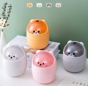 ゴミ箱 ダストボックス ネコ クマ 卓上 蓋つき フタ付き 洗面 化粧台 ミニサイズ 小型 かわいい キッズ キュート メイク台 食卓 ベッドサイド オヤツタイム 動物 アニマル ネコ シロクマ