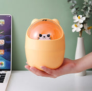 ゴミ箱 ダストボックス ネコ クマ 卓上 蓋つき フタ付き 洗面 化粧台 ミニサイズ 小型 かわいい キッズ キュート メイク台 食卓 ベッドサイド オヤツタイム 動物 アニマル ネコ シロクマ