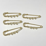 カブトピン 安全ピン 5個セット 約5cm アクセサリーパーツ ハンドメイド DIY クラフト 手芸 素材 材料 金具 ストールピン キルトピン ブローチ