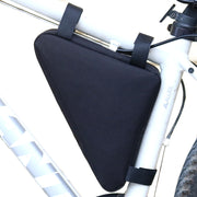 フレームバッグ 車体装着バッグ ポーチ 自転車用アクセサリー 三角形 トライアングル ポケット付き 無地 単色 シンプル マジック テープ 面ファスナー サイクリング スマホ入れ