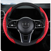 ハンドルカバー ステアリングカバー 車用品 カー用品 O型 D型 簡単装着 カーハンドル 内装用品 カーアクセサリー ドレスアップ 滑り止め 1対 シンプル 単色 かっこいい