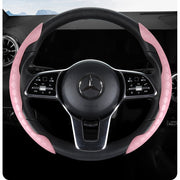 ハンドルカバー ステアリングカバー 車用品 カー用品 O型 D型 簡単装着 カーハンドル 内装用品 カーアクセサリー ドレスアップ 滑り止め 1対 シンプル 単色 かっこいい