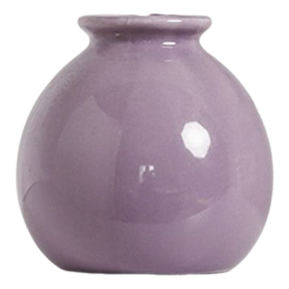 花瓶 花器 フラワーベース 陶器 置物 丸型 パープル【大】 バリエーション画像