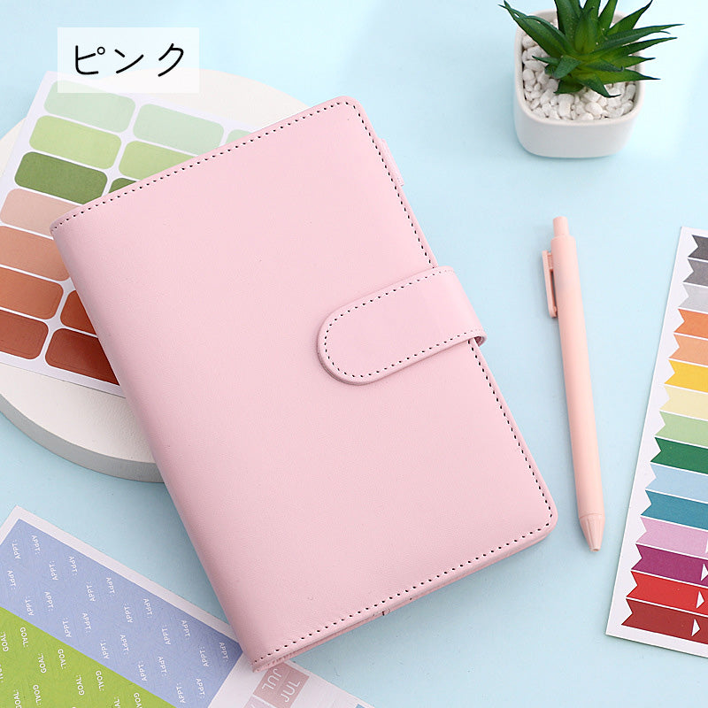 システム手帳 ルーズリーフ 男女兼用 文房具 ピンク ブラック 商品画像3