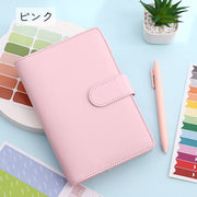 システム手帳 ルーズリーフ 男女兼用 文房具 ピンク ブラック ブルー グレー ホワイト PU カスタマイズ カラバリ豊富