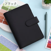 システム手帳 ルーズリーフ 男女兼用 文房具 ピンク ブラック ブルー グレー ホワイト PU カスタマイズ カラバリ豊富