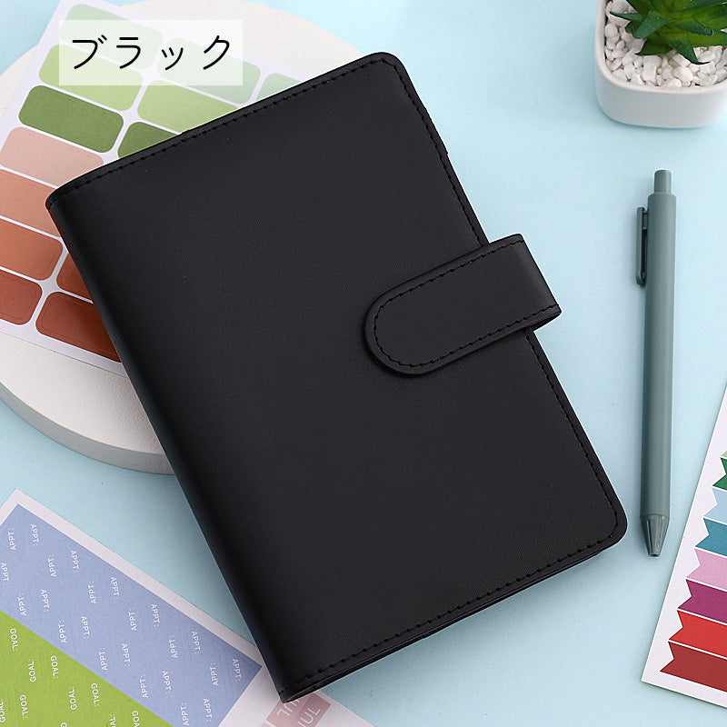 システム手帳 ルーズリーフ 男女兼用 文房具 ピンク ブラック 商品画像4