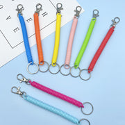 キーホルダー キーチェーン スプリングチェーン コイルチェーン キーリング 伸びる 伸縮 紛失防止 落下防止 鍵 アウトドア 釣り 登山 シンプル 便利