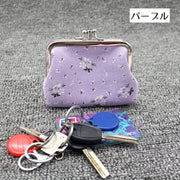 コインケース 小銭入れ がま口 がま口財布 二層 仕切り カード入れ 小物入れ レディース 女性 花柄 フラワー ミニ財布 ミニウォレット コンパクト お洒落 シンプル