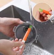 ストローブラシ 隙間ブラシ 単品 1本 キッチンブラシ 洗浄ブラシ ストローボトル 水筒 すき間 洗い 溝 洗浄 ホースブラシ ダブルヘッド フタ 蓋 哺乳瓶 マグブラシ 掃除 多機能 分離可能 便利